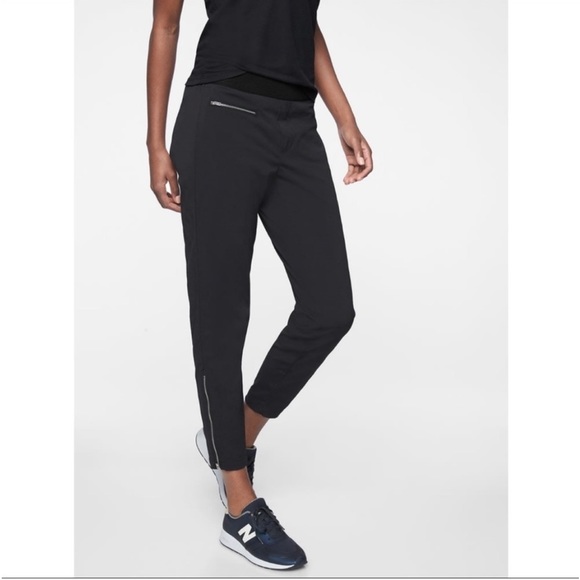 Athleta Black Mod Trekkie Crop Pants Ankle Zip Hiking Athletic v3. - Picture 1 of 12